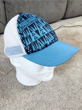 Patagonia Men’s Aztec Geometric Print Foam Mesh Trucker Hat in Blue